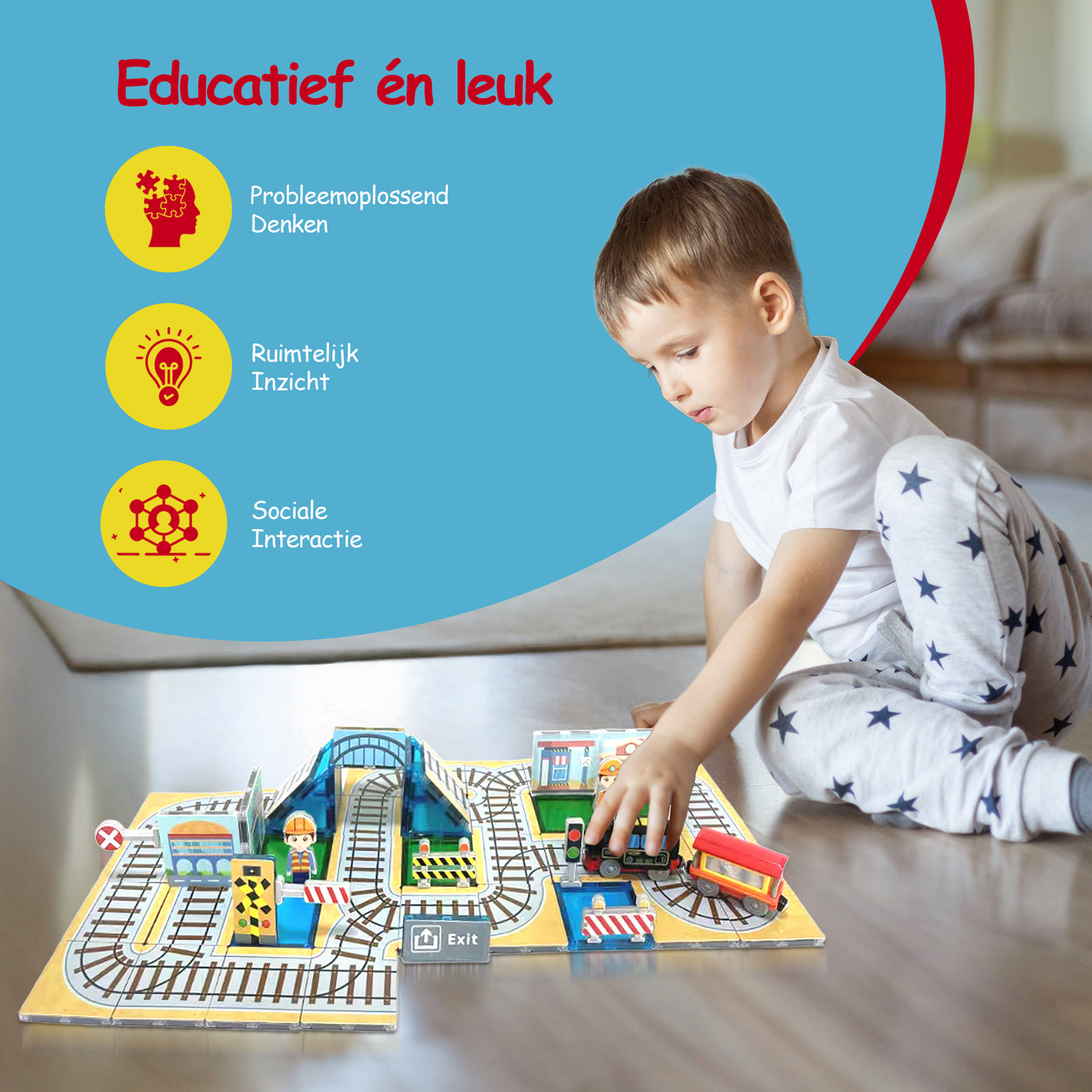 Magnetic Tiles Trein - 112 Stuks