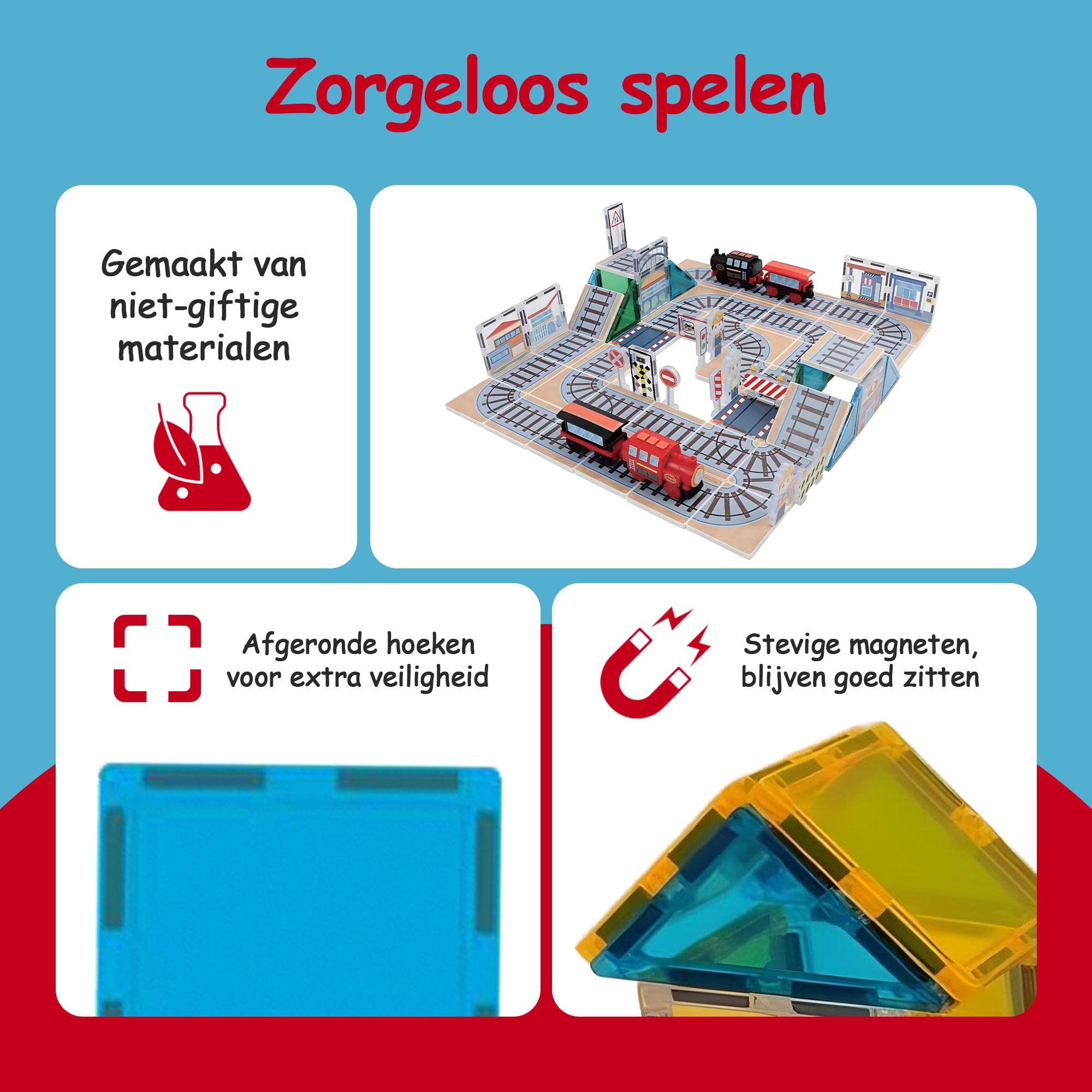 Magnetic Tiles Trein - 112 Stuks