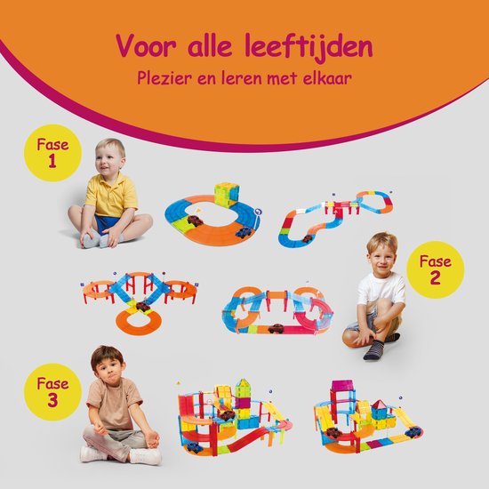 Magnetic Tiles - Racebaan 126 Stuks